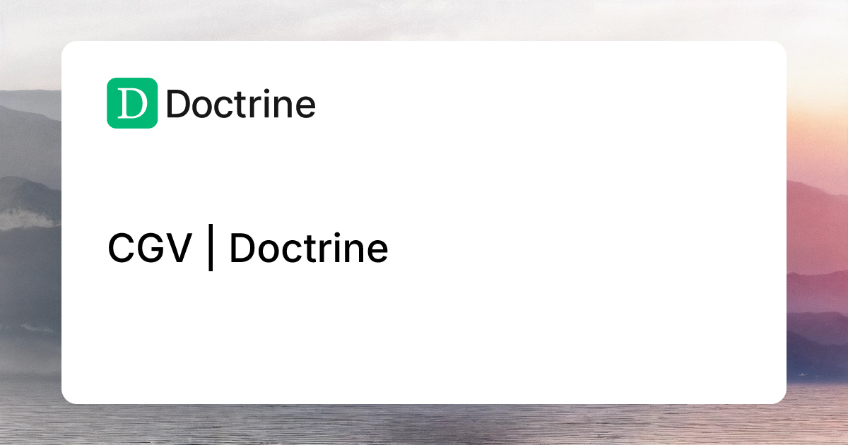 CGV | Doctrine | Doctrine